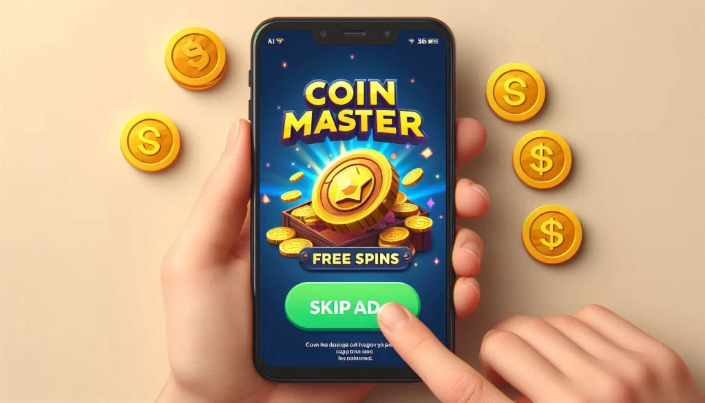 Coin Master Free Spins skip ad